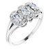 14K White Natural White Sapphire & 1/6 CTW Natural Diamond Ring